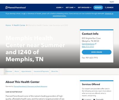 STD Testing at Memphis Health Center near Summer and I240