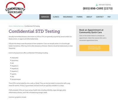 STD Testing at Community Quick Care of Lavergne