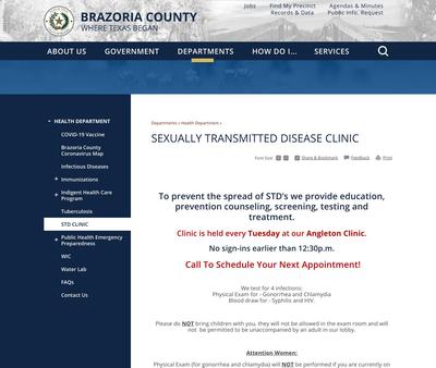 STD Testing at Brazoria County Health Department