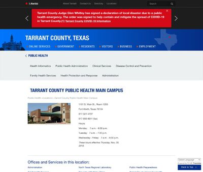 STD Testing at Tarrant County Health Department