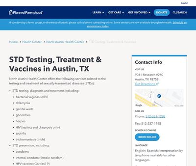 STD Testing at Planned Parenthood Austin