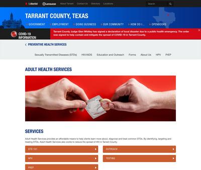 STD Testing at Tarrant County Public Health