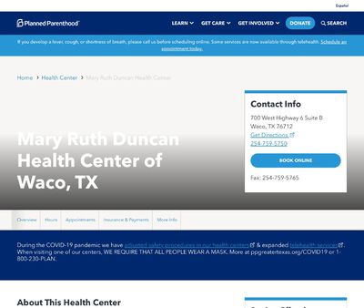 STD Testing at Mary Ruth Duncan Health Center of Waco, TX