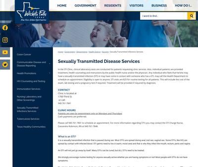 STD Testing at Wichita Falls Health District STD/STI Clinic & Services