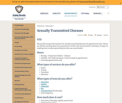 STD Testing at Amarillo Public Health Department