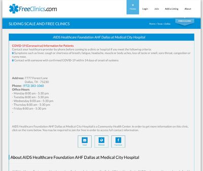 STD Testing at AIDS Healthcare Foundation (AHF Dallas at Medical City Hospital)