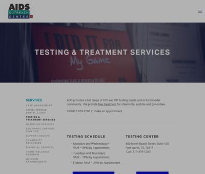 STD Testing at Aids Outreach Center