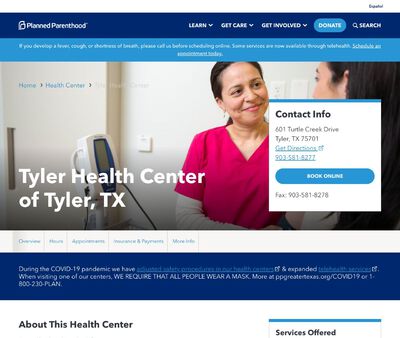 STD Testing at Planned Parenthood of Greater Texas (Tyler Health Center)