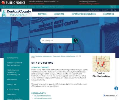 STD Testing at Denton County Public Health