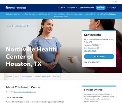 STD Testing at Planned Parenthood Gulf Coast Incorporated (Northville Health Center)