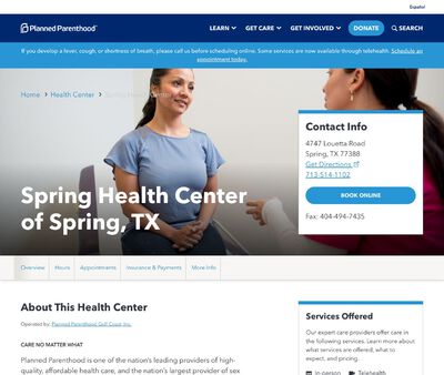 STD Testing at Planned Parenthood - Spring Health Center of Spring, TX
