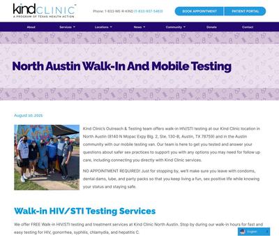 STD Testing at Kind Clinic - North Austin