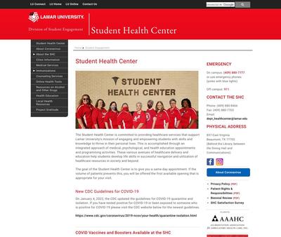 STD Testing at Lamar University Student Health Center