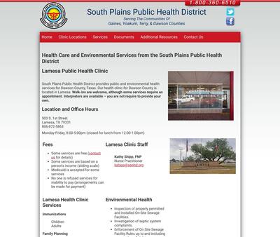 STD Testing at South Plains Health District