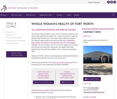 STD Testing at Whole Woman’s Health of Ft. Worth