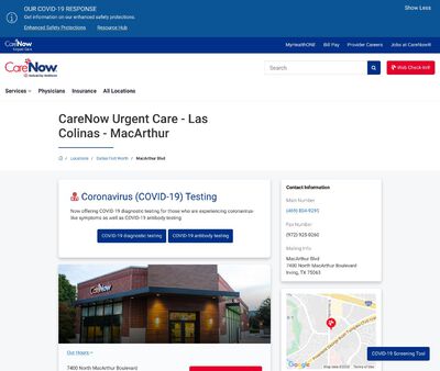 STD Testing at CareNow Urgent Care - Las Colinas - MacArthur
