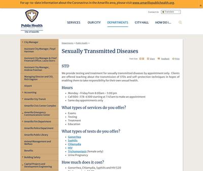 STD Testing at Amarillo Public Health Department