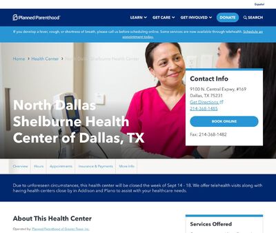 STD Testing at Planned Parenthood of Greater Texas (North Dallas Shelburne Health Center)
