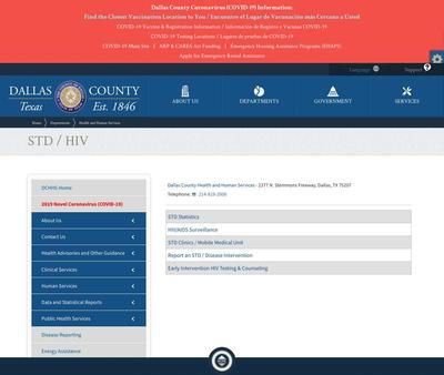 STD Testing at Dallas County Health and Human Services North Dallas Immunization Clinic