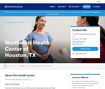 STD Testing at Planned Parenthood Gulf Coast Incorporated (Northwest Health Center)