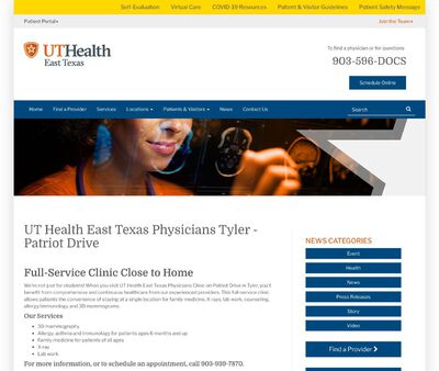 STD Testing at UT Health East Texas - University Health Clinic