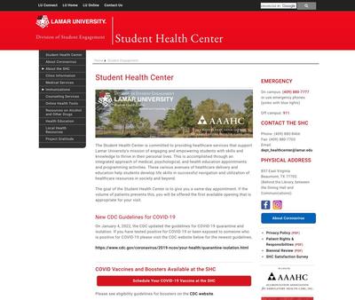 STD Testing at Lamar University Student Health Center