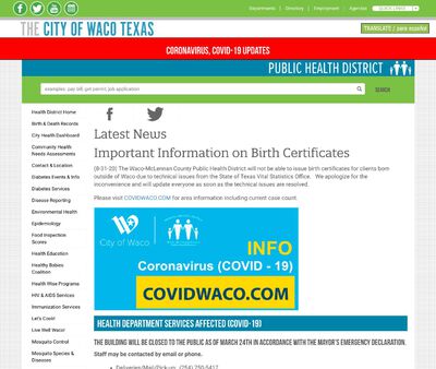 STD Testing at City of Waco Texas Public Health District