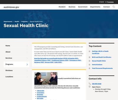 STD Testing at Austin Public Health Sexual Health Clinic
