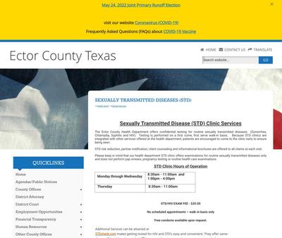 STD Testing at Ector County Health Department