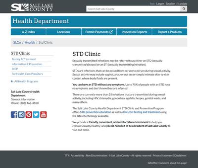 STD Testing at Salt Lake Public Health Center