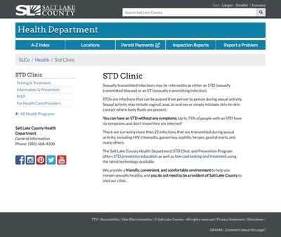 STD Testing at The Salt Lake County Health Department