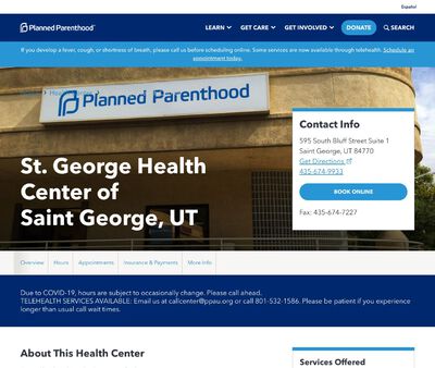 STD Testing at Planned Parenthood - St. George Health Center of Saint George, UT