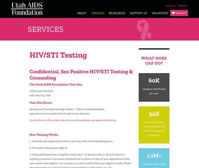 STD Testing at Utah AIDS Foundation