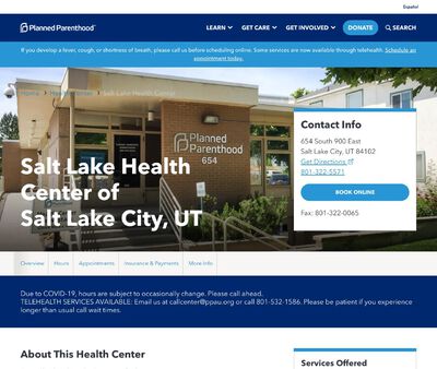 STD Testing at Planned Parenthood - Salt Lake Health Center of Salt Lake City, UT