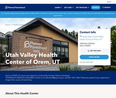 STD Testing at Planned Parenthood - Utah Valley Health Center