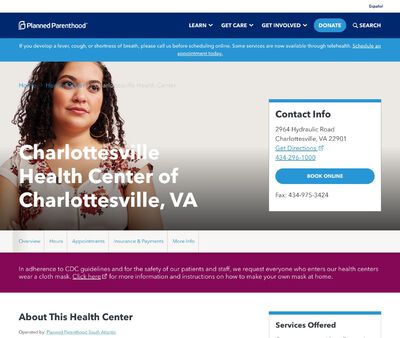 STD Testing at Charlottesville Health Center (Planned Parenthood South Atlantic)