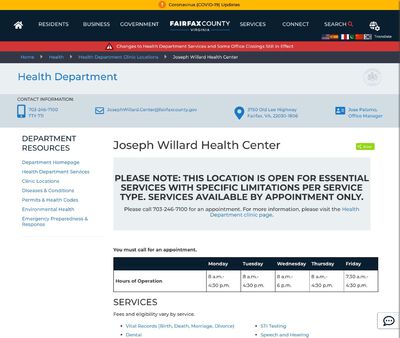 STD Testing at Joseph Willard Health Center