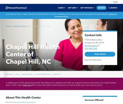 STD Testing at Planned Parenthood - Chapel Hill Health Center of Chapel Hill, NC