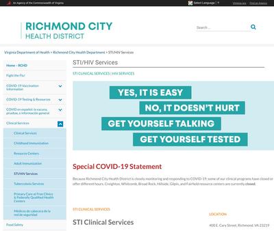 STD Testing at Richmond Health Department