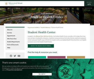 STD Testing at William & Mary Student Health Center