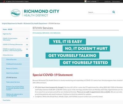 STD Testing at Richmond City Health District