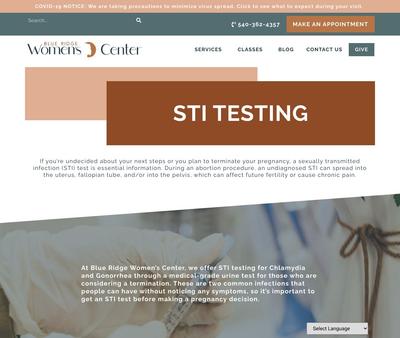 STD Testing at Blue Ridge Women's Center