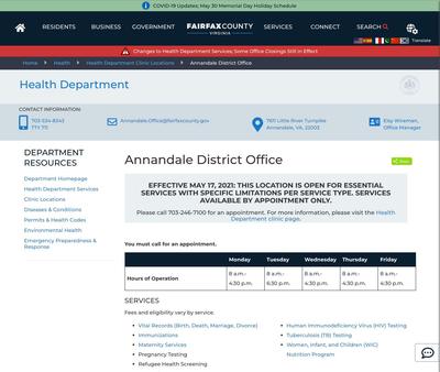 STD Testing at Fairfax County Health Department