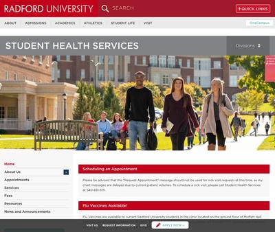 STD Testing at Radford University Student Health Center