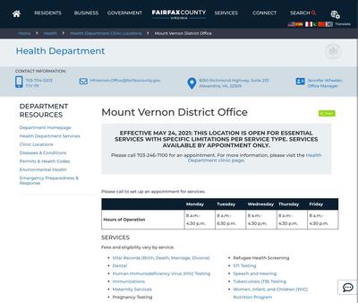 STD Testing at Fairfax County Health Department