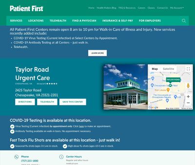 STD Testing at Patient First - Taylor Road