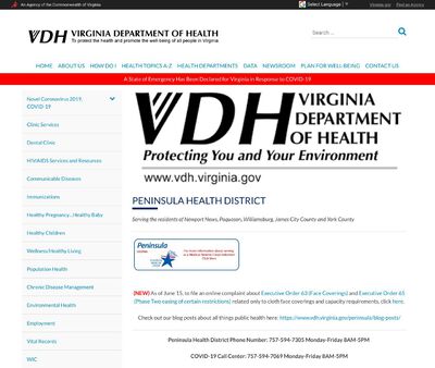STD Testing at Virginia Department of Health (Peninsula Health District)