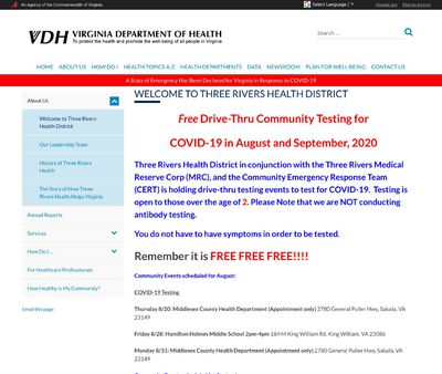 STD Testing at Virginia Department of Health (Three Rivers Health District)