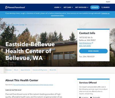 STD Testing at Planned Parenthood of the Great Northwest and the Hawaiian Islands (Eastside-Bellevue Health Center)
