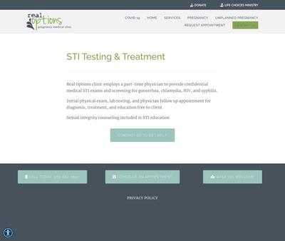 STD Testing at Real Options Pregnancy Clinic of Wenatchee Washington